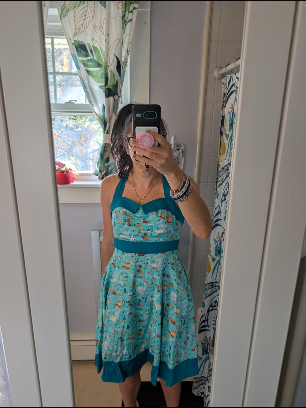 Disney Dress Shop Teal Halter Fit-and-Flare Dress Official Parks WDW